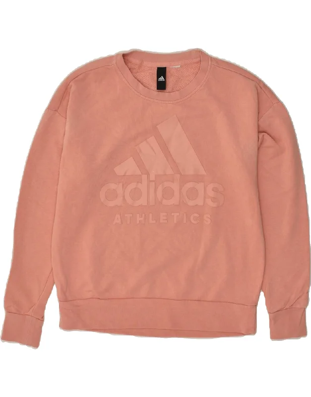 ADIDAS Womens Graphic Sweatshirt Jumper UK 16 Large Pink