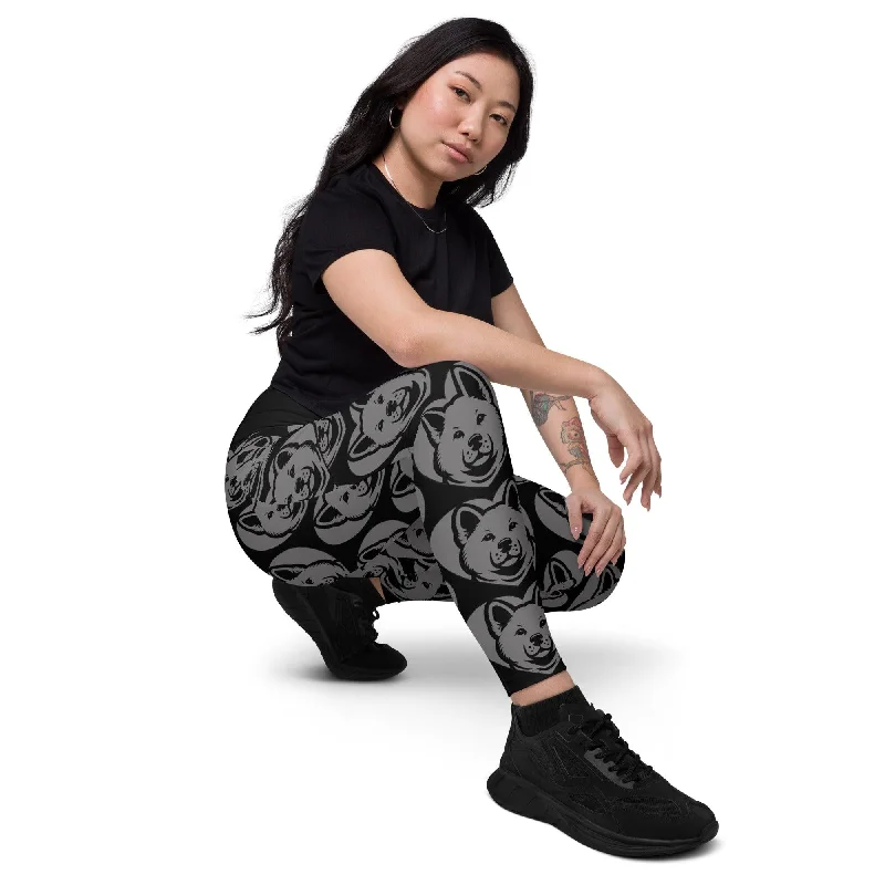 Daily Deals DOG BREED LEGGINGS with pockets - AKITA - HERTTAHOUND - grey