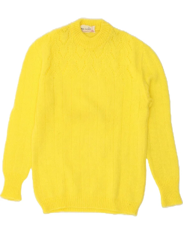 Big Discounts VINTAGE Womens Crew Neck Jumper Sweater UK 10 Small Yellow