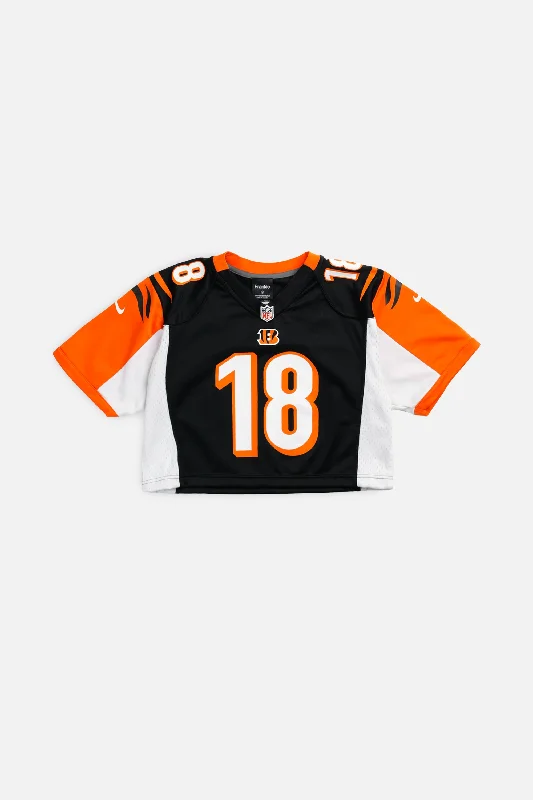 Super Bargain Rework Crop Cincinnati Bengals NFL Jersey - M