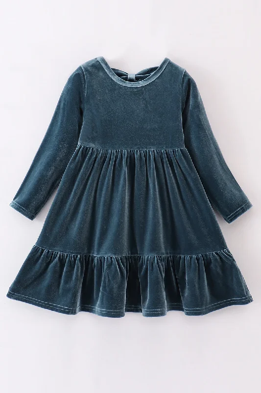 Today Only Premium Lake velvet tiered ruffle dress