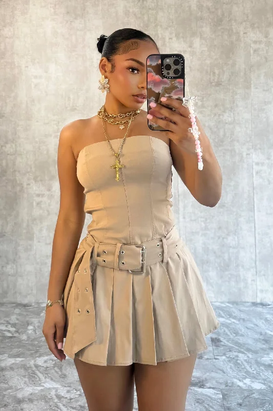 Today’s Special Vibe Check Tube Pleated Mini Dress