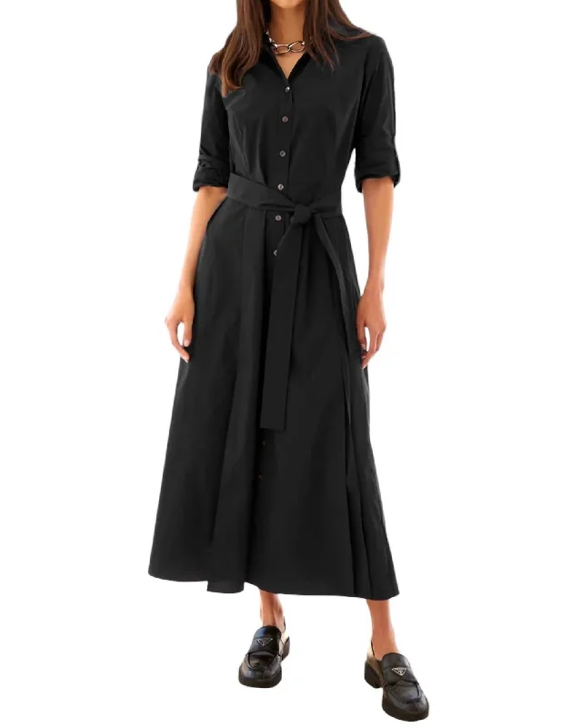 Laine Maxi Dress In Weathercloth Black