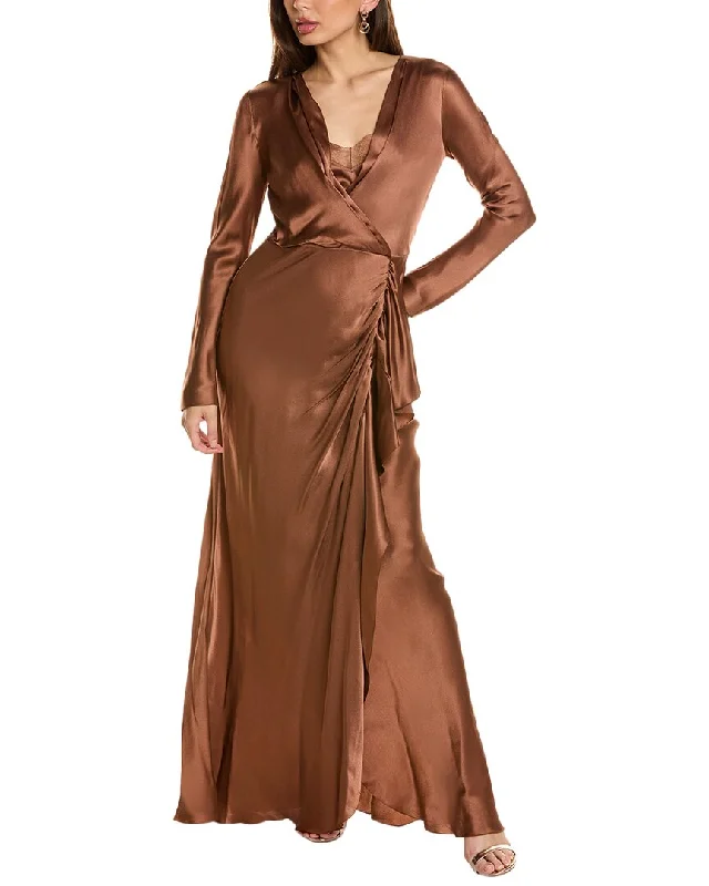 Alberta Ferretti Silk-Blend Gown