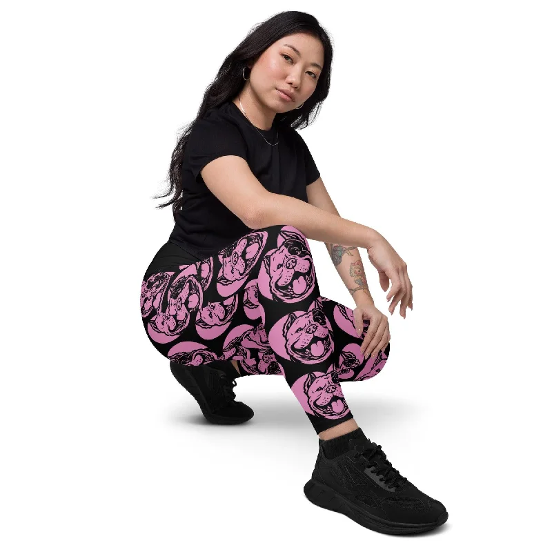 New Arrival DOG BREED LEGGINGS with pockets - AMERICAN BULLY EXTREME - HERTTAHOUND - pink