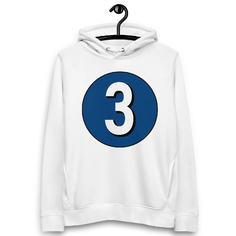 Exclusive Access Unisex pullover hoodie: White on Navy Blue 3