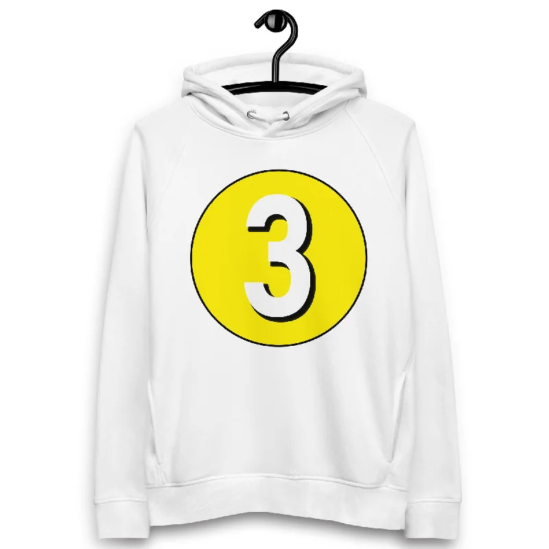 Savings Alert Unisex pullover hoodie: White on Yellow 3
