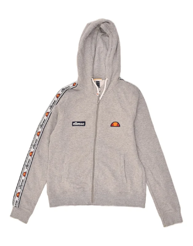Discount Deals ELLESSE Womens Zip Hoodie Sweater UK 10 Small  Grey Cotton