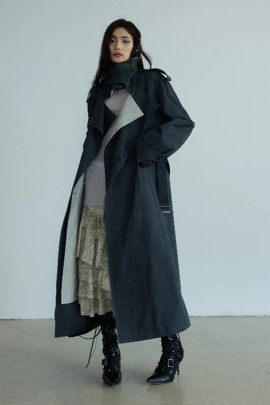 Exclusive Offers Two-Tone Oversized Trench Coat