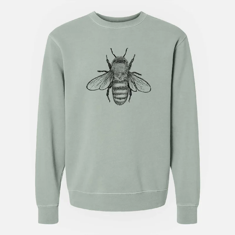 Midnight Madness Apis Mellifera - Honey Bee - Unisex Pigment Dyed Crew Sweatshirt