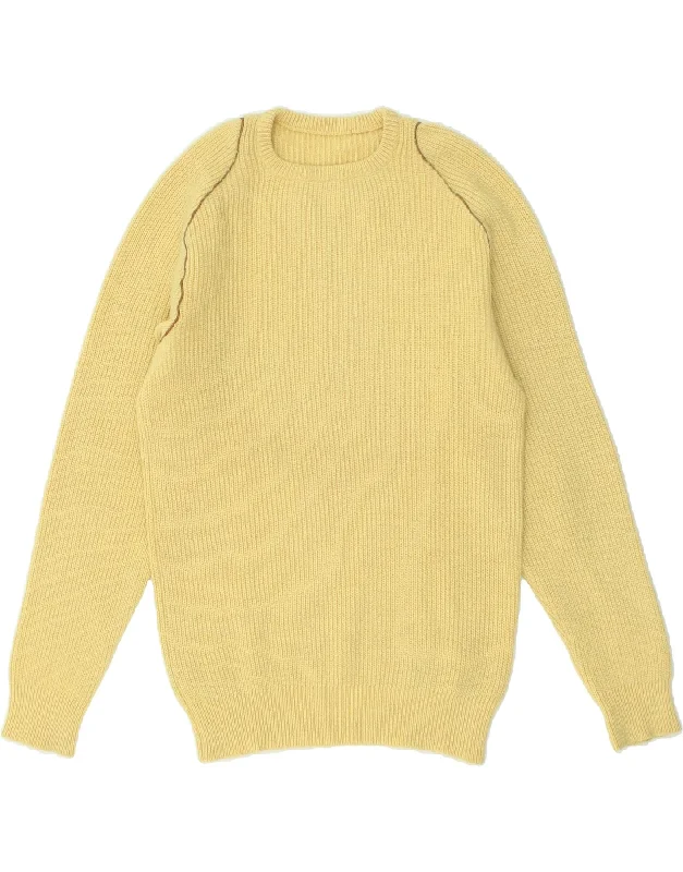 Year-End Clearance VINTAGE Womens Crew Neck Jumper Sweater UK 14 Large Yellow