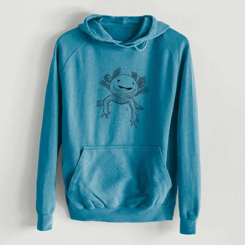 Discount Mania Axolotl - Ambystoma mexicanum  - Mid-Weight Unisex Vintage 100% Cotton Hoodie