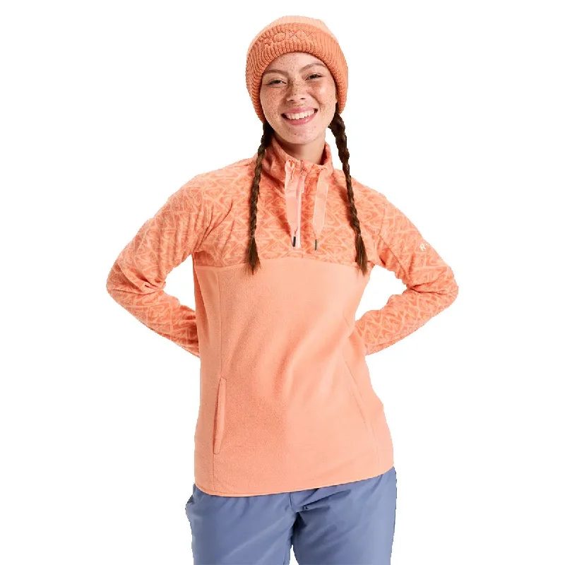 Sayna Half Zip Polar Pullover - Peach Pink