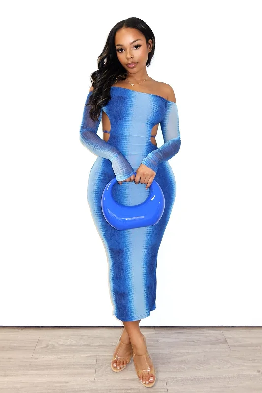 Don't Wait Feel For You Mesh Off Shoulder Dress