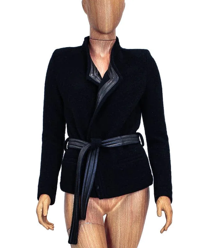 Today Only Open Front Waffle Knit Jacket with Waist Tie
