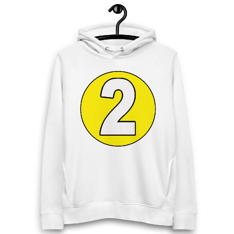 Overstock Unisex pullover hoodie: White on Yellow 2