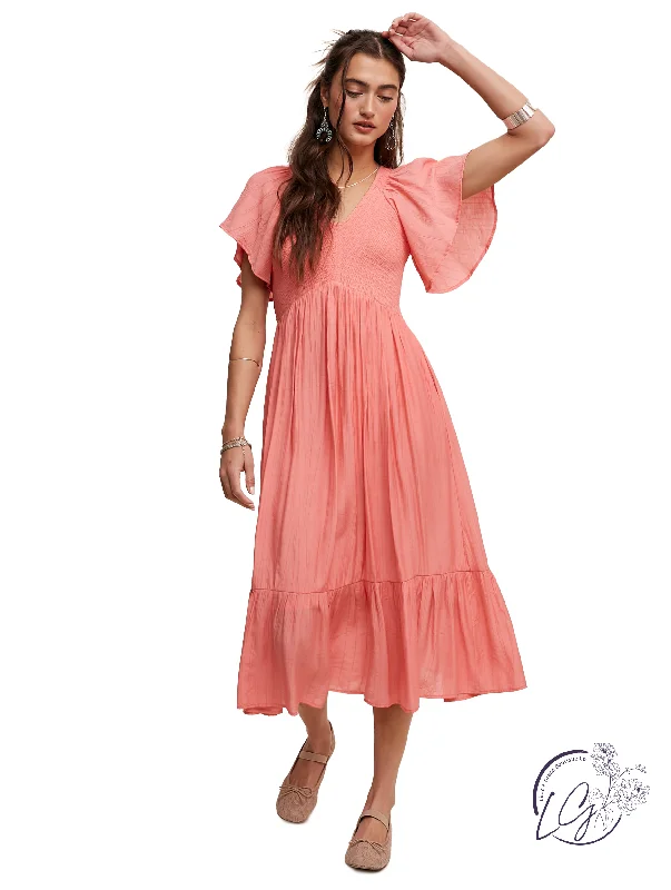 Price Cut Ruffle Romance V-neck Maxi Dress