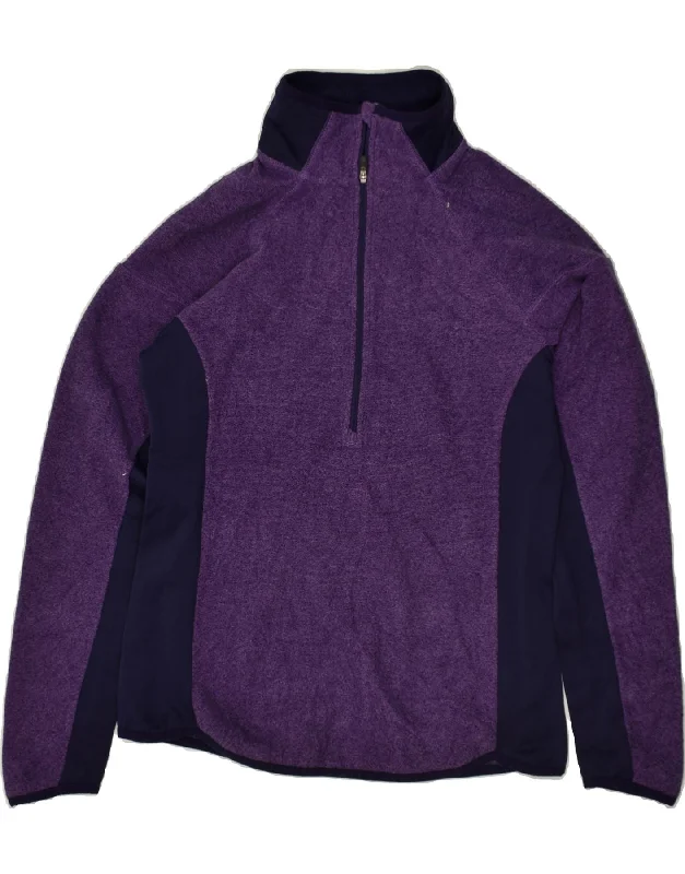 COLUMBIA Womens Zip Neck Sweatshirt Jumper UK 8 Small Purple Colourblock