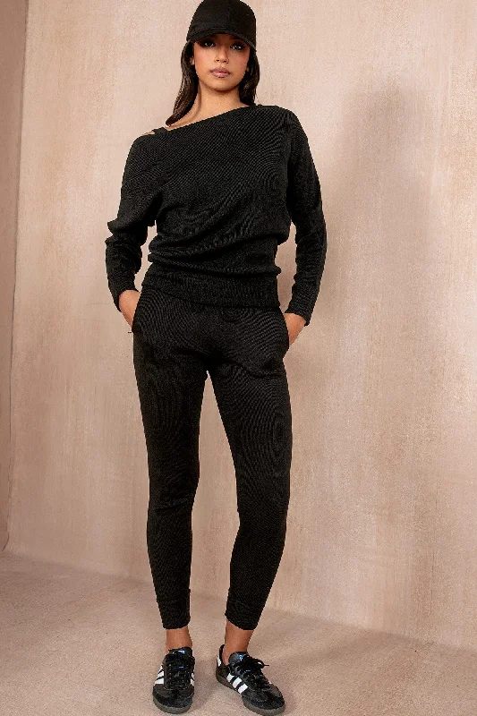 Savings Galore Kacey Black Knit Co Ord