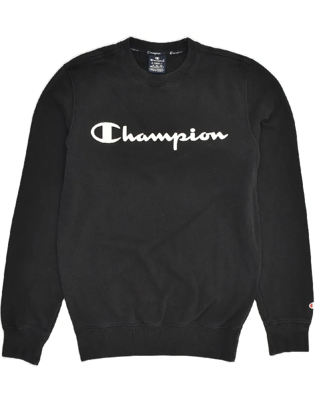 Sale Event CHAMPION Womens Graphic Sweatshirt Jumper UK 6 XS Black Cotton