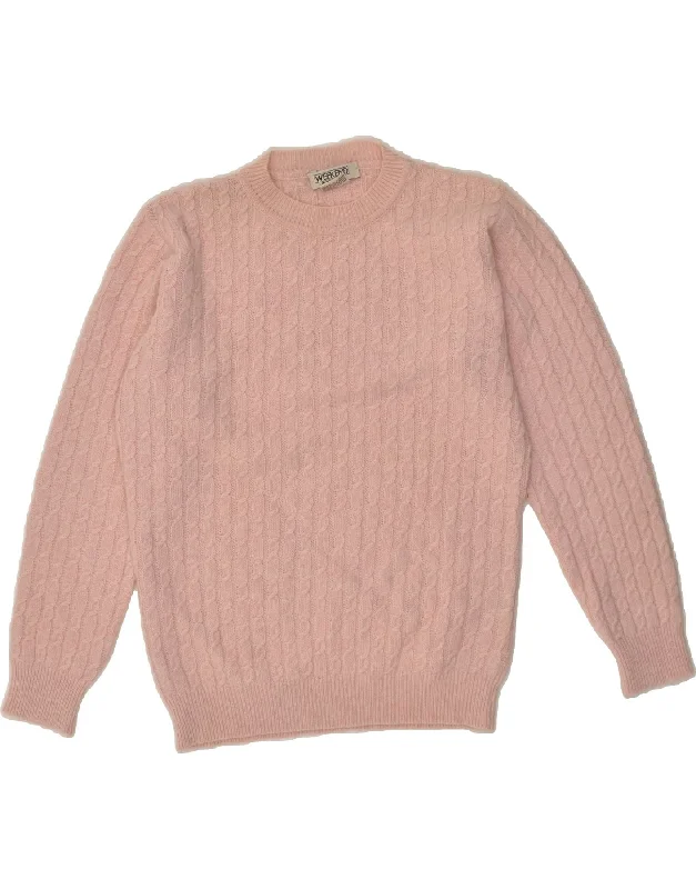 WEEKEND Womens Crew Neck Jumper Sweater UK 10 Small Pink Wool