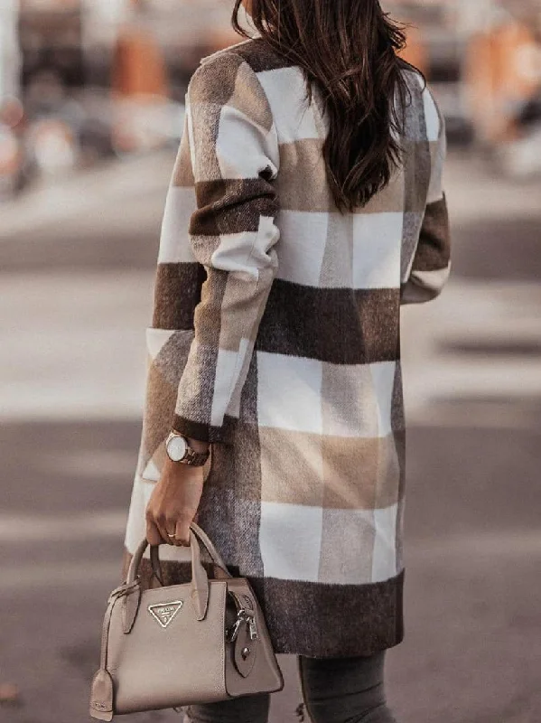 Trendy Checkered Wool-Blend Jacket