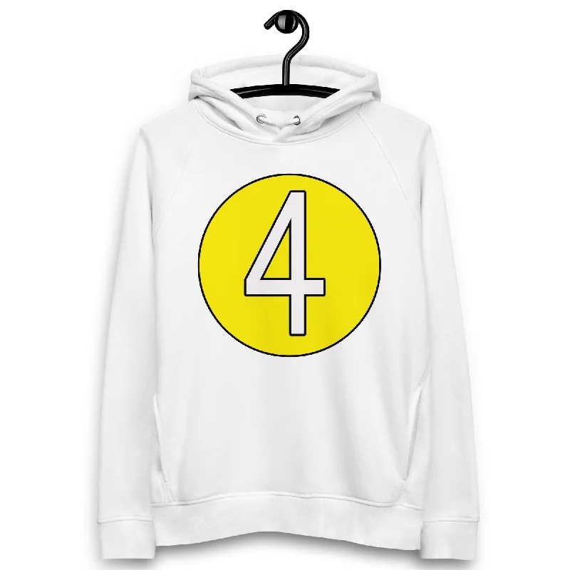 Special Price Unisex pullover hoodie: White on Yellow 4