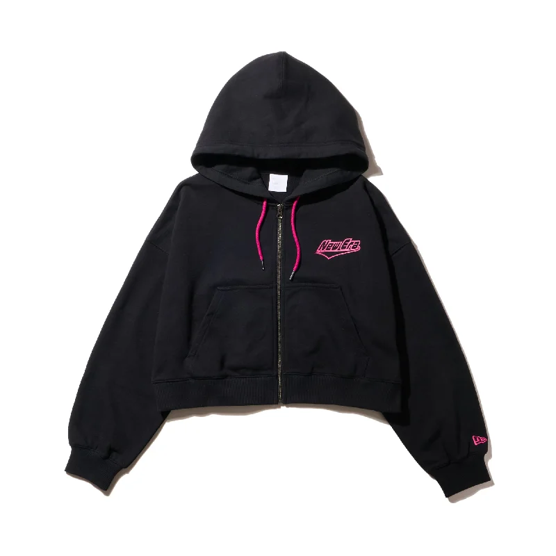 Markdowns Women's クロップド スウェット フルジップフーディー ブラック