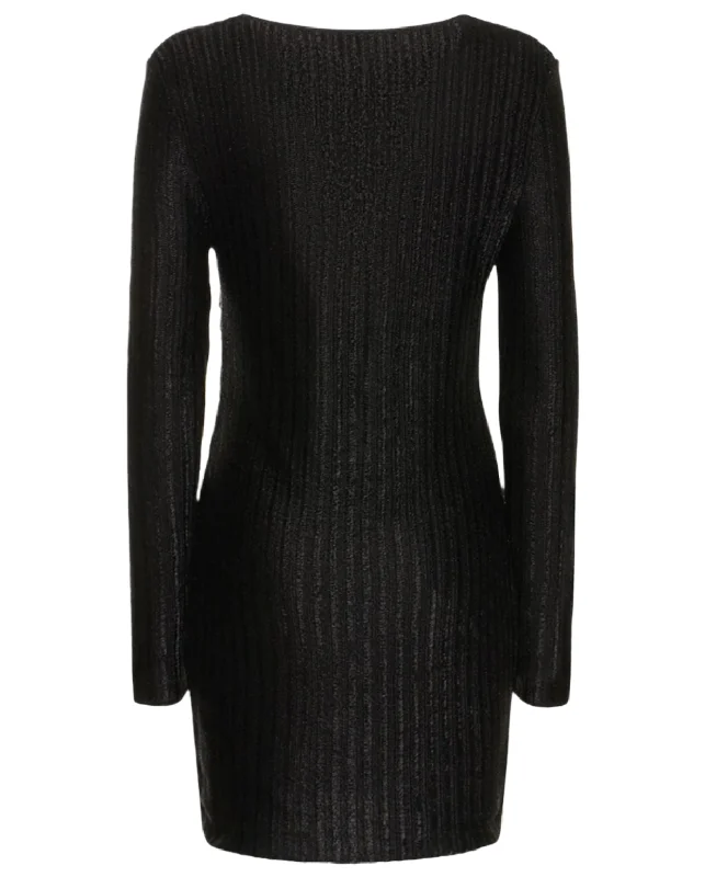 Tom Ford Womens Cut Out Knitted Mini Dress In Black