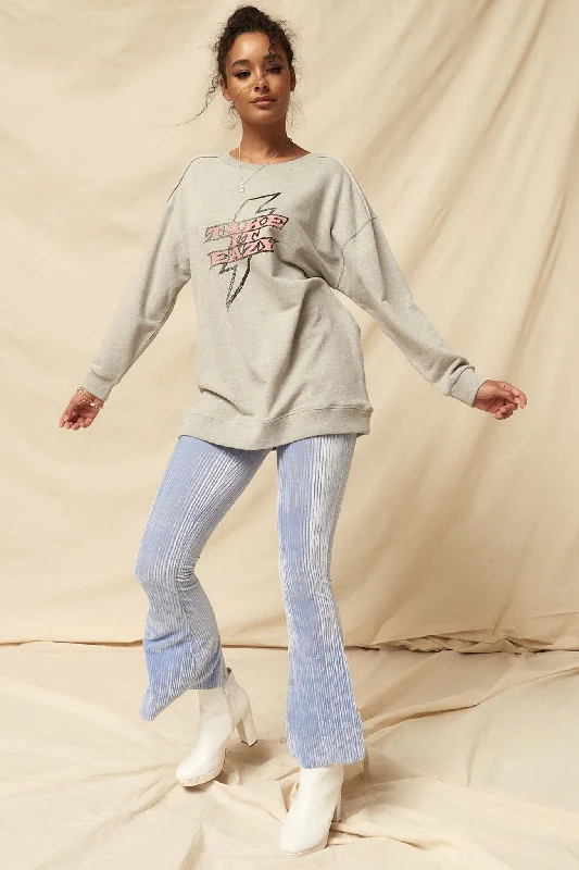 Can't Miss Take It Eazy Vintage Graphic Tunic Sweatshirt