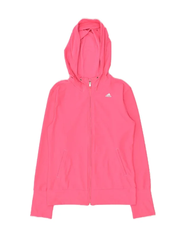 ADIDAS Womens Hoodie Jumper UK 8-10 Small Pink Polyester