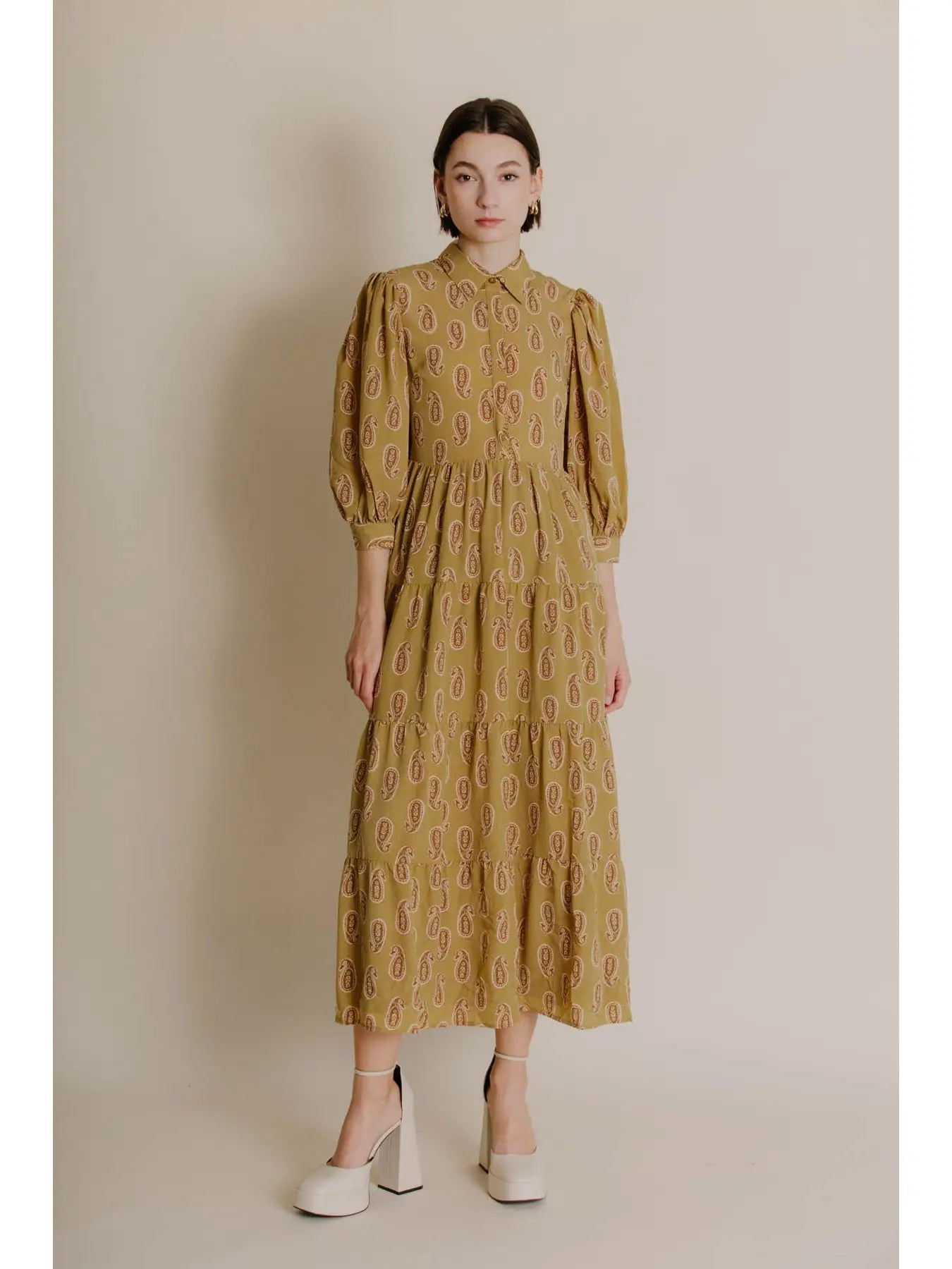 Big Discounts Paisley Tiered Dress