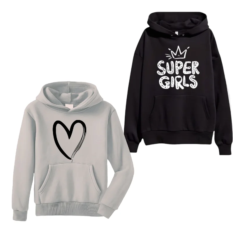 Get It Before It’s Gone Pack Of 2 Winter Printed Hoodie For Women's