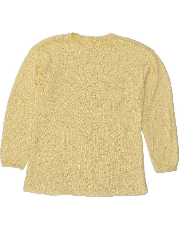 Price Slash VINTAGE Womens Crew Neck Jumper Sweater UK 18 XL Yellow