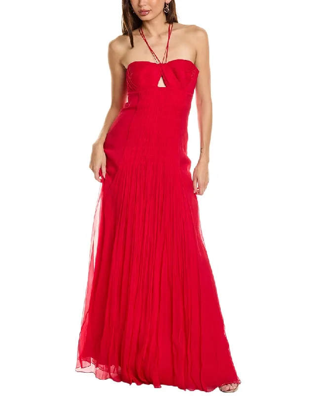 Alberta Ferretti Silk Chiffon Empire-Waist Gown