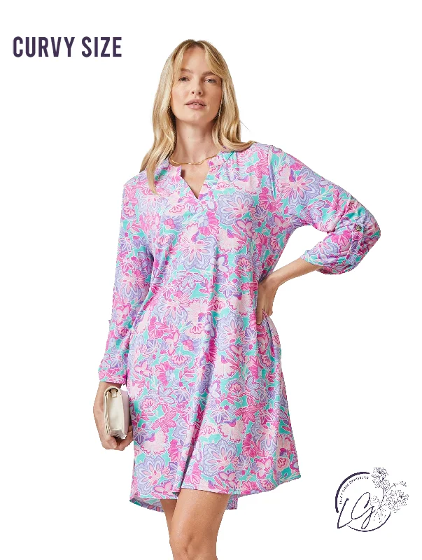 Huge Discounts Curvy Emerald Pink Scarlett Dress