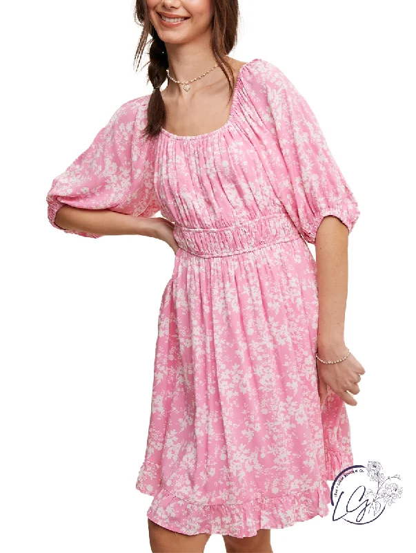 Exclusive Offers Garden Glamour Ruched Mini Dress