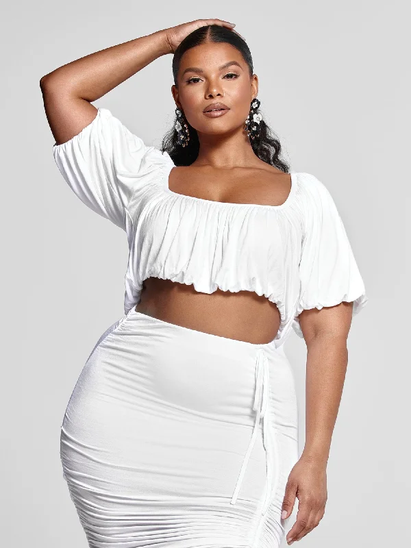 Exclusive Savings Doreen Off The Shoulder Bubble Hem Top