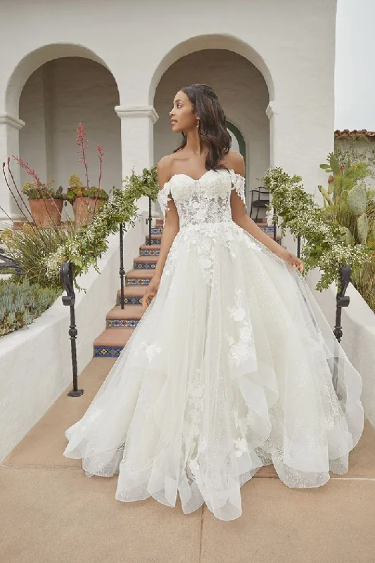 Fantastic Offers Beloved Bridal B372 Astley Wedding Dress by Casablanca Bridal  size 4 Lace Off the Shoulder Ballgown