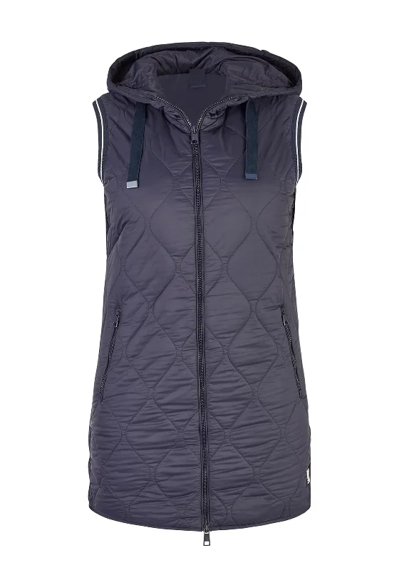 Mega Deal Rabe Mid Length Hooded Gilet, Navy