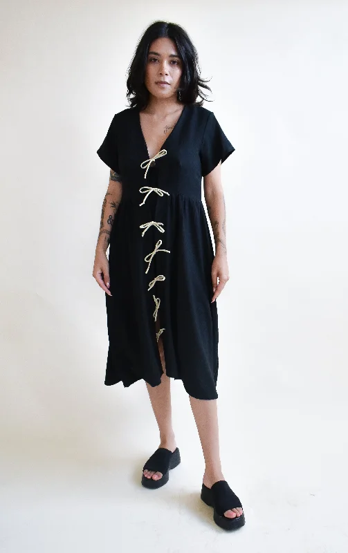 Incredible Offers Sylvie Tie Dress in Onyx