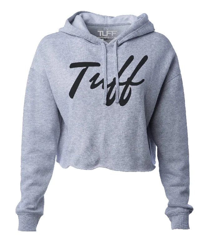 Price Reduction TUFF Thin Script Hooded Cropped Fleece