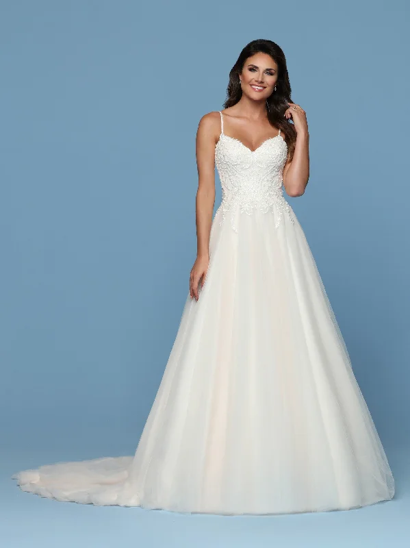 Davinci Bridal 50569 Beaded Lace Tulle Ballgown Wedding Dress Sweetheart Train