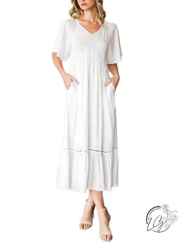 Clearance Items Blissful Breeze V-Neck Midi Dress
