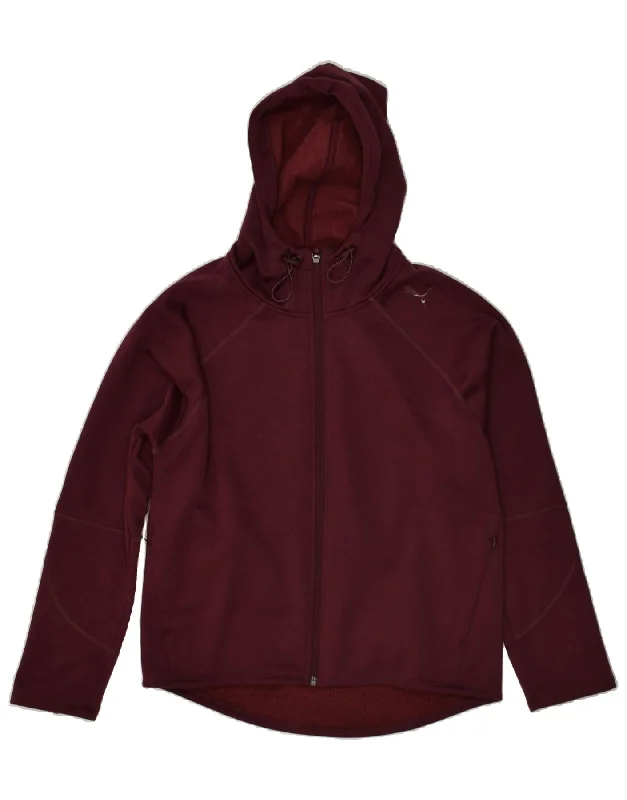 PUMA Womens Zip Hoodie Sweater UK 10 Small Burgundy Polyester