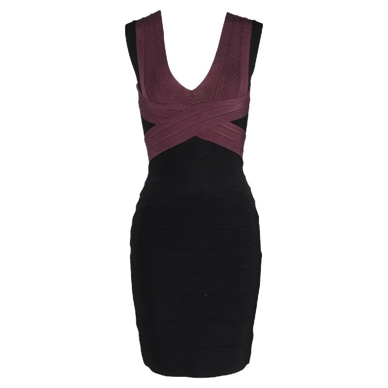 Herve Leger Bandage Dress in Black Polyester