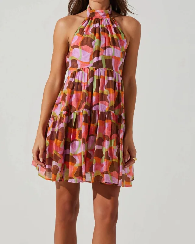 Price Fest Joetta Mini Dress In Red/Brown Multi | Red/Brown Multi
