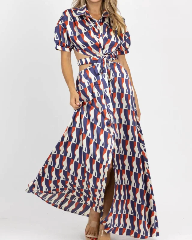 Price Cut Parisian Pocket Maxi Dress In Blue | Blue