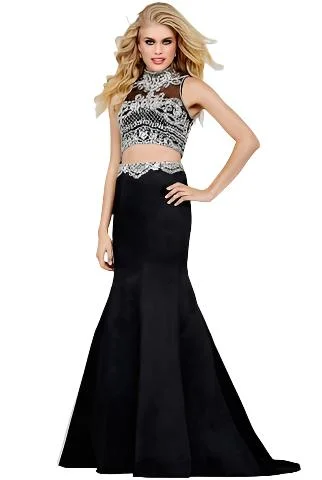 Jovani 33862 size 2 Black Two piece Mermaid Gown Black prom dress pageant gown