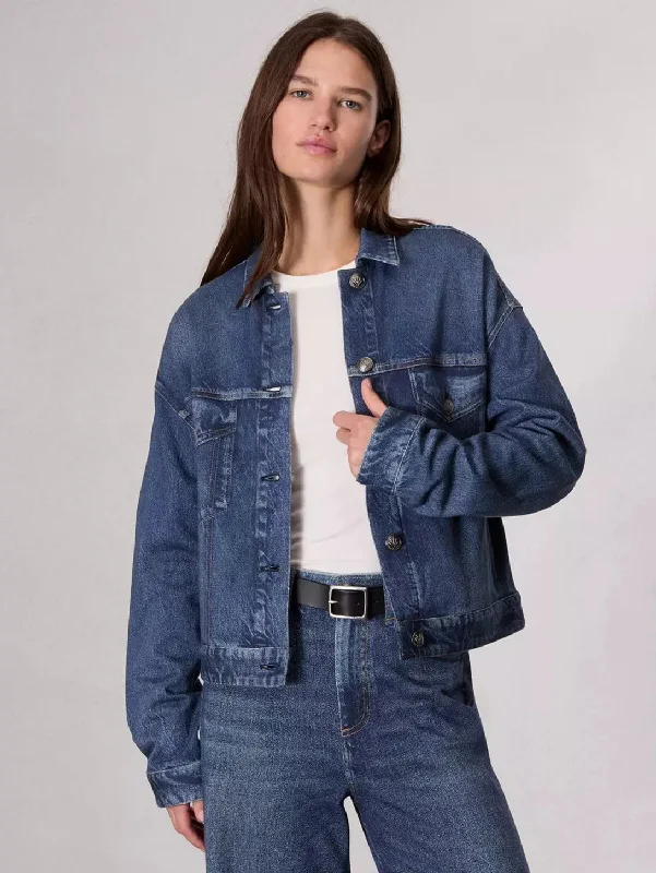 Overstock Sale Miramar Fleece Terry Trucker Jacket - Grove